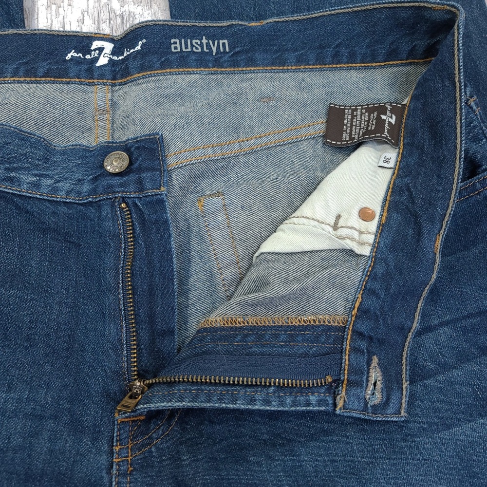 7 For All Mankind Austyn Jeans Mens 38 Blue Relaxed Straight Leg Denim - Picture 7 of 8